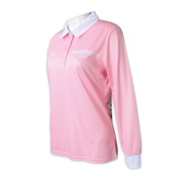 P1290  訂製女裝長袖熱升華  印花logo熱升華   女裝Polo恤  撞色領撞色袖口白色  澳洲 曲棍球 比賽 板球 木球 活動 P1290  訂製女裝長袖熱升華  印花logo熱升華   女裝Polo恤  撞色領撞色袖口白色  澳洲 曲棍球 比賽 板球 木球 活動